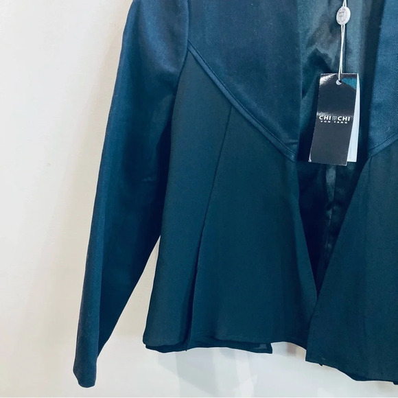CHI CHI VON TANG Sz L  Warrior Flow Jacket 100% Silk Lined Sheer Panels Blazer - Picture 9 of 14